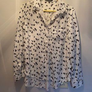 hummingbird collared button up blouse